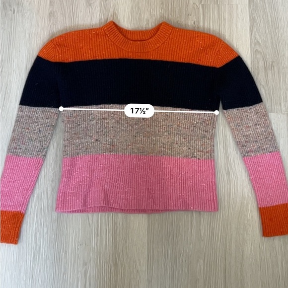 A.L.C. Multicolor Striped Sweater - Orange, Black, Pink, Gray - Picture 7 of 9